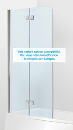 Badkarsvägg Duschbyggarna Bad Modell 96 Vikdörr måttbeställd, Vänsterhängd, Kromoptik, Bruntonat