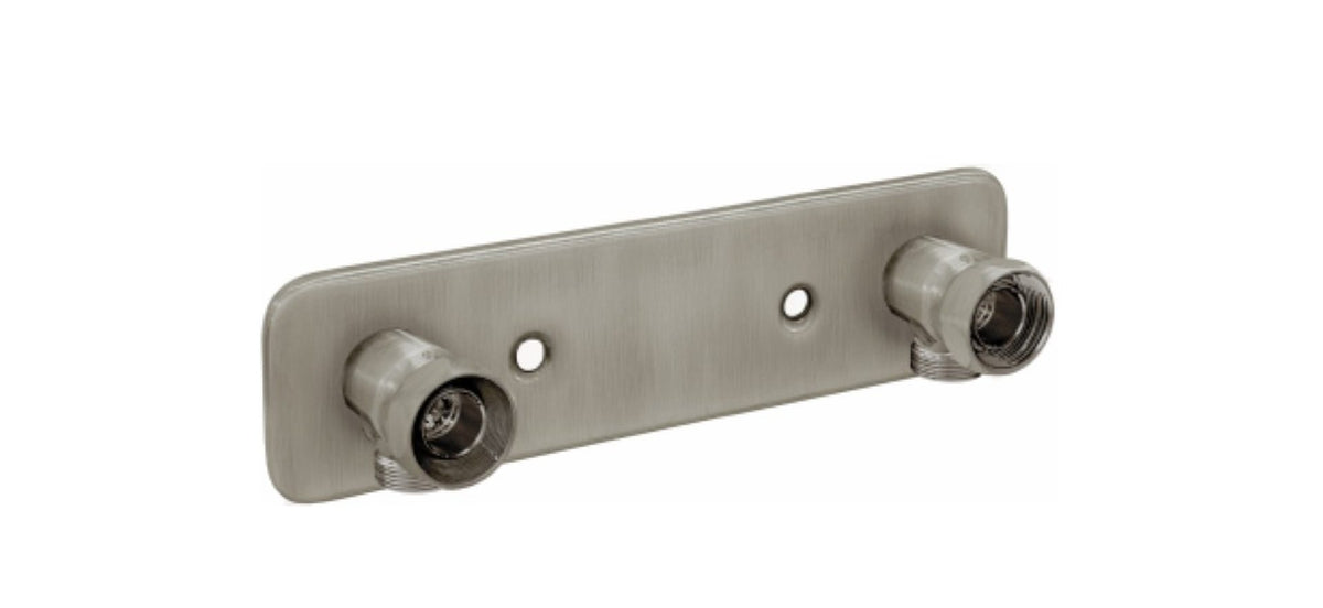 Blandarfäste Duschbyggarna c/c 160 mm för utanpåliggande rördragning, Rostfri look