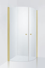 Duschhörna Duschbyggarna Corny de Luxe, 700x700 mm, Guldoptik, Klarglas