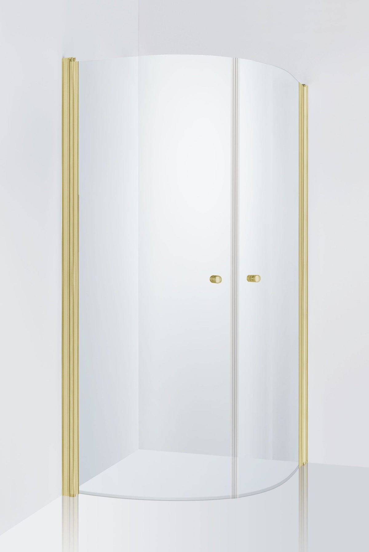 Duschhörna Duschbyggarna Corny de Luxe, 700x700 mm, Guldoptik, Klarglas