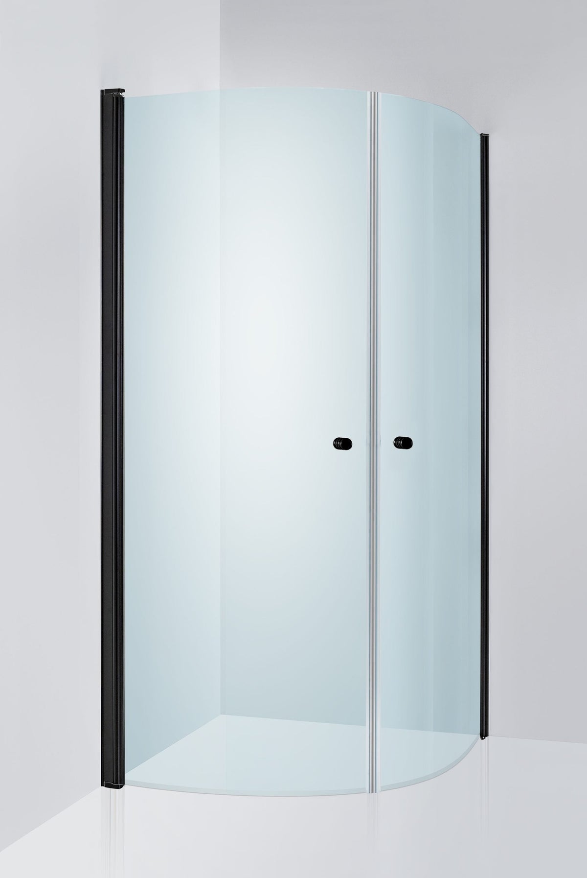 Duschhörna Duschbyggarna Corny de Luxe, 700x700 mm, Svart matt, Klarglas