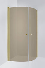 Duschhörna Duschbyggarna Corny de Luxe, 900x900 mm, Guldoptik, Bruntonat