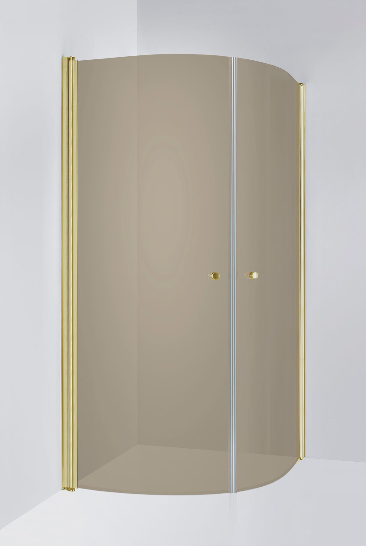 Duschhörna Duschbyggarna Corny de Luxe, 900x900 mm, Guldoptik, Bruntonat