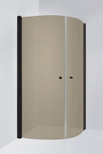 Duschhörna Duschbyggarna Corny de Luxe, 900x900 mm, Svart matt, Bruntonat