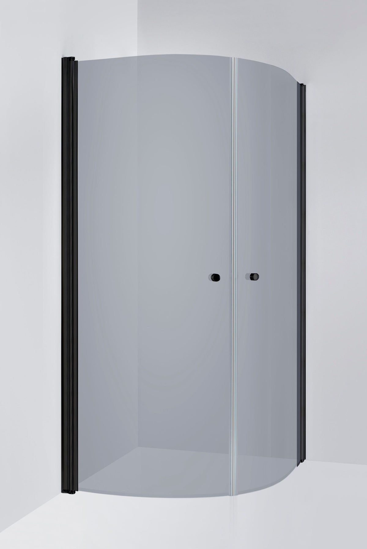 Duschhörna Duschbyggarna Corny de Luxe, 900x900 mm, Svart matt, Gråtonat