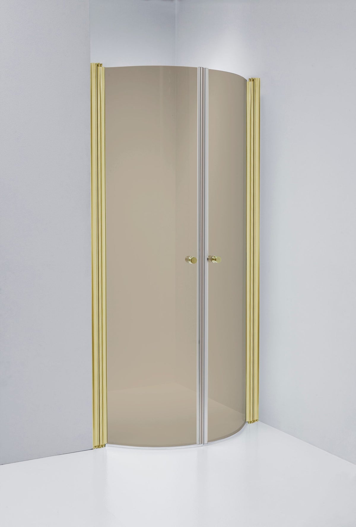 Duschdörrar Duschbyggarna Corny de Luxe Nisch, 1260-1320 mm, Guldoptik, Bruntonat