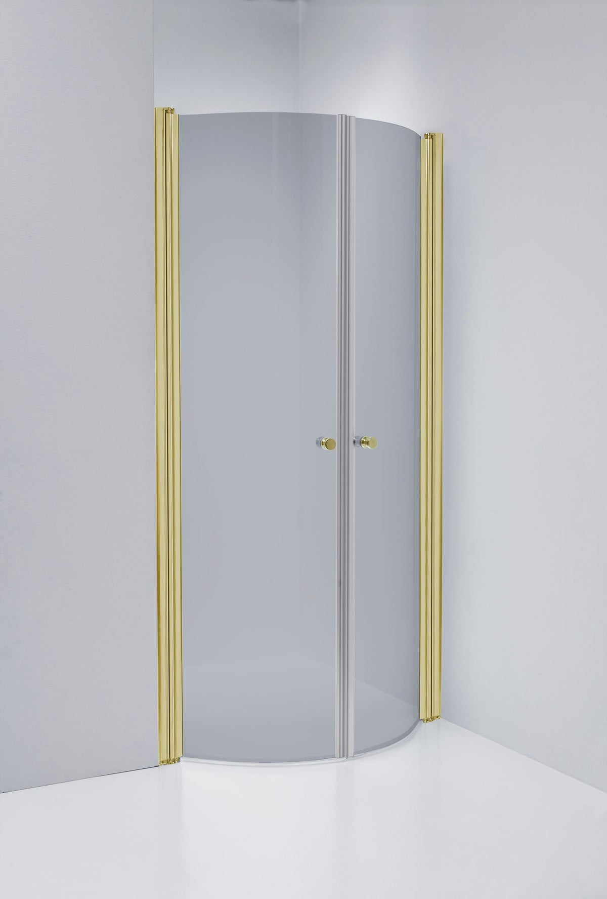 Duschdörrar Duschbyggarna Corny de Luxe Nisch, 1260-1320 mm, Guldoptik, Gråtonat