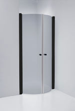 Duschdörrar Duschbyggarna Corny de Luxe Nisch, 1260-1320 mm, Svart matt, Gråtonat