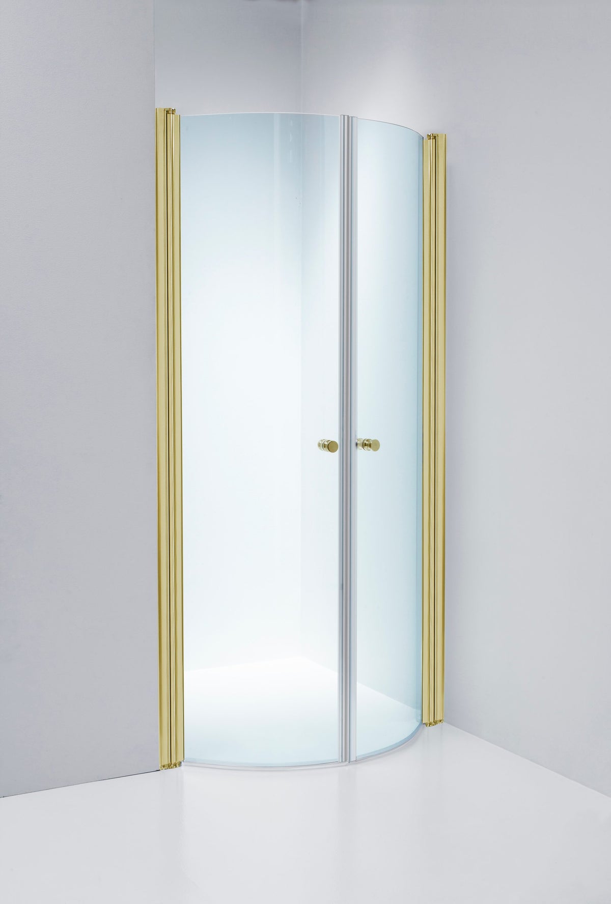 Duschdörrar Duschbyggarna Corny de Luxe Nisch, 910-970 mm, Guldoptik, Klarglas