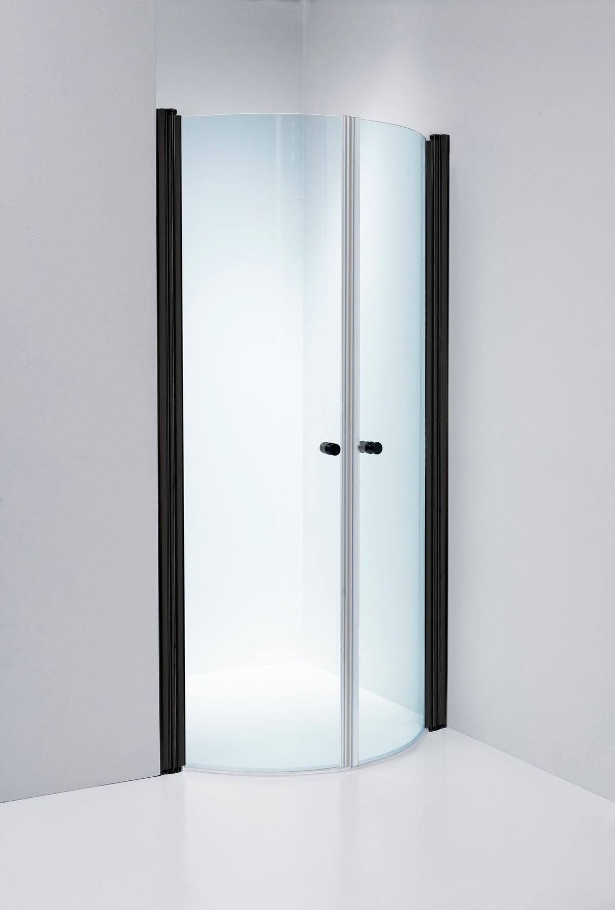 Duschdörrar Duschbyggarna Corny de Luxe Nisch, 910-970 mm, Svart matt, Klarglas