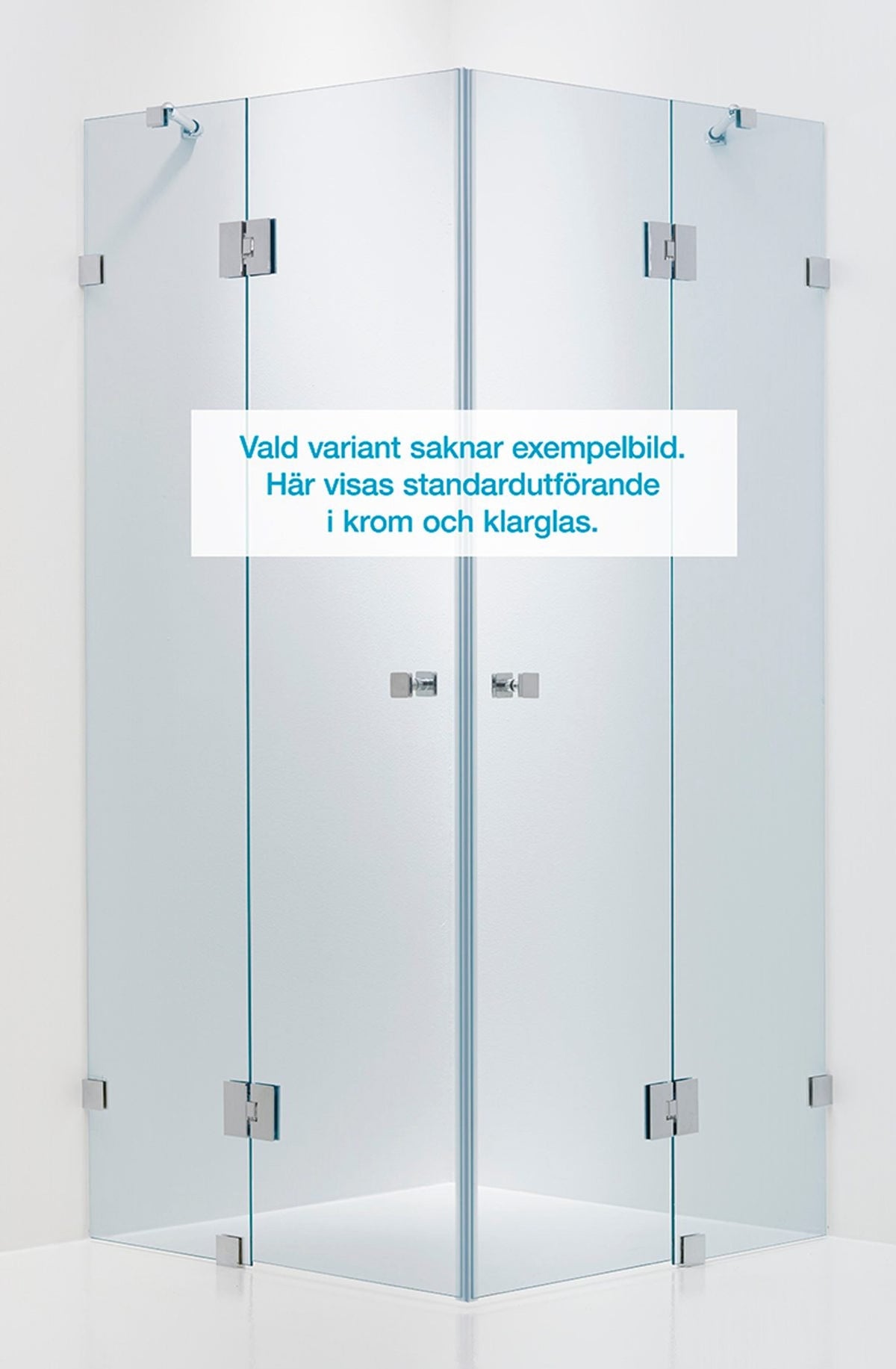 Duschhörna Duschbyggarna Design Modell 700 måttbeställd, Krom, Isglas Grått, 6 mm