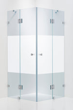 Duschhörna Duschbyggarna Design Modell 700 måttbeställd, Krom, Stripe, 8 mm