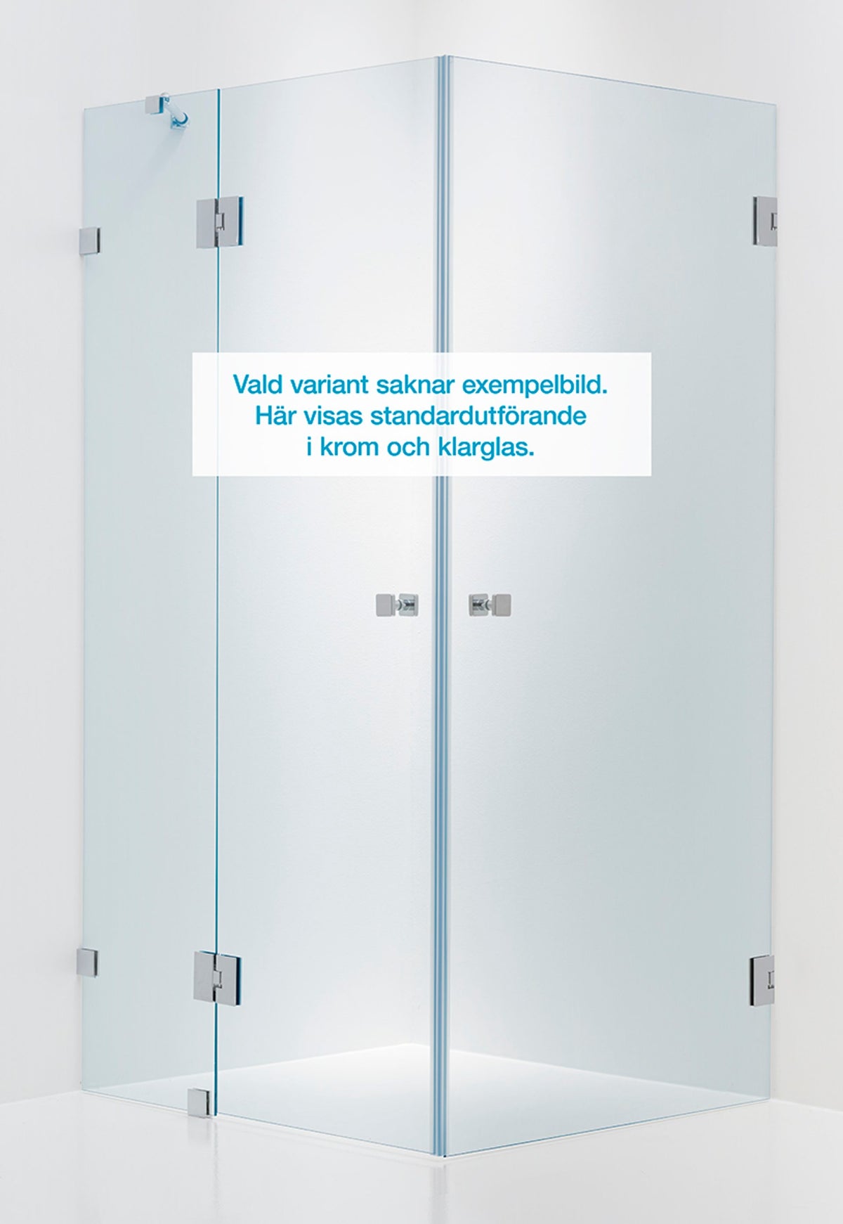 Duschhörna Duschbyggarna Design Modell 715 måttbeställd, Vänsterhängd, Krom, Isglas Grått 6 mm