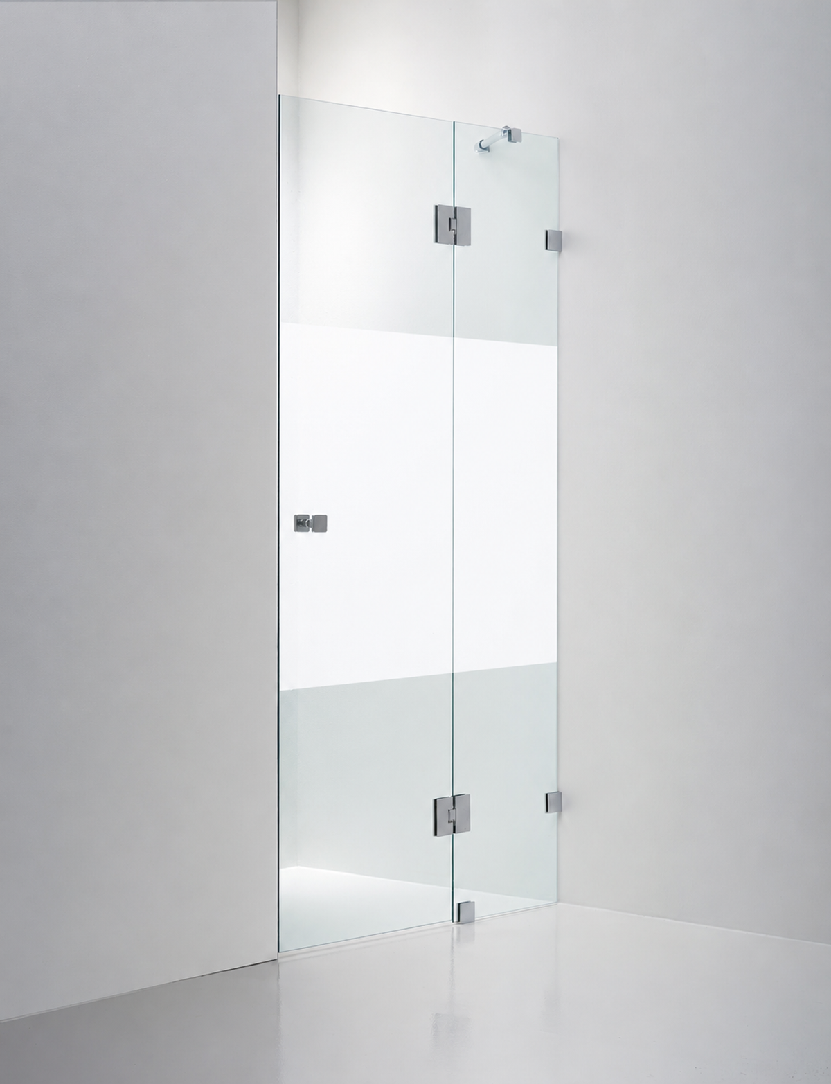 Duschvägg Duschbyggarna Design Modell 720 måttbeställd, Högerhängd, Krom, Stripe 6 mm