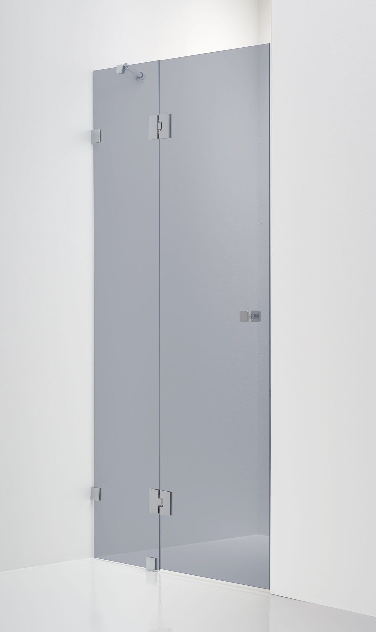 Duschvägg Duschbyggarna Design Modell 720 måttbeställd, Vänsterhängd, Krom, Gråtonat 6 mm