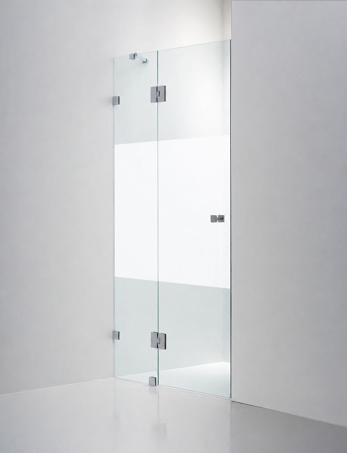 Duschvägg Duschbyggarna Design Modell 720 måttbeställd, Vänsterhängd, Krom, Stripe 6 mm