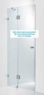 Duschvägg Duschbyggarna Design Modell 720 måttbeställd, Vänsterhängd, Krom, Wave 6 mm