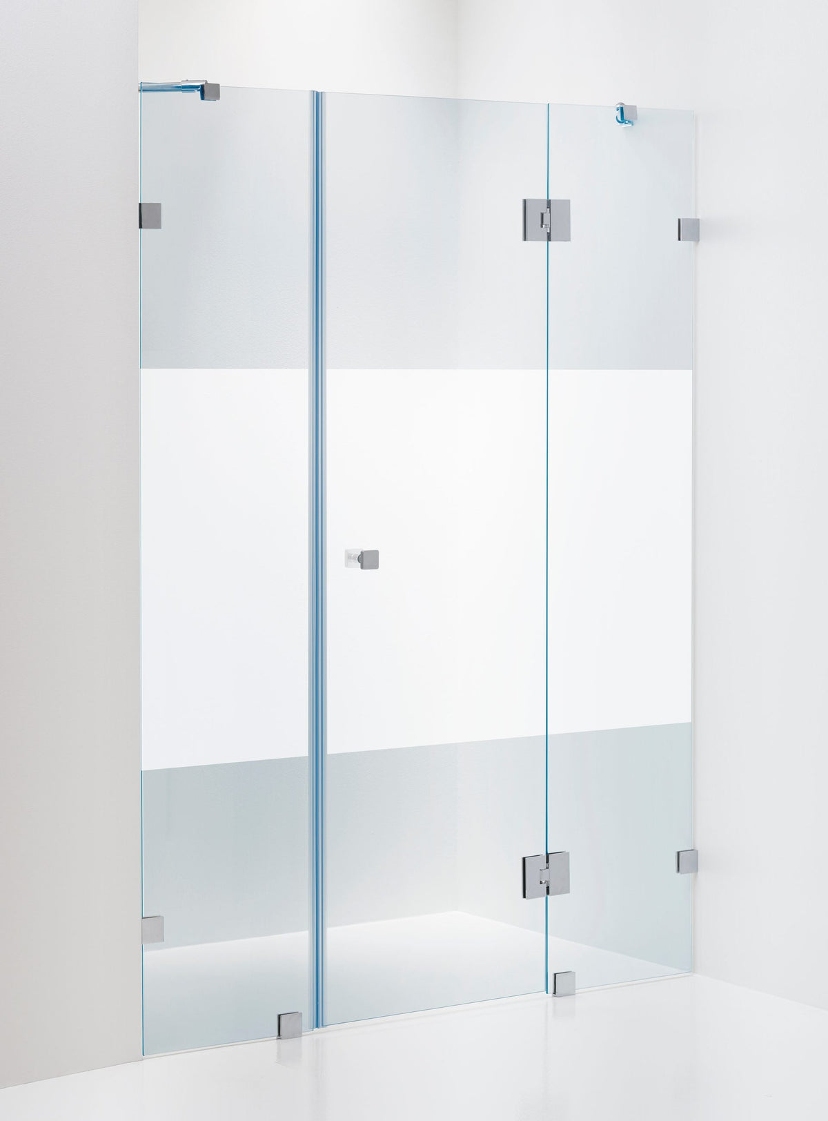 Duschvägg Duschbyggarna Design Modell 730 måttbeställd, Högerhängd, Krom, Stripe 8 mm