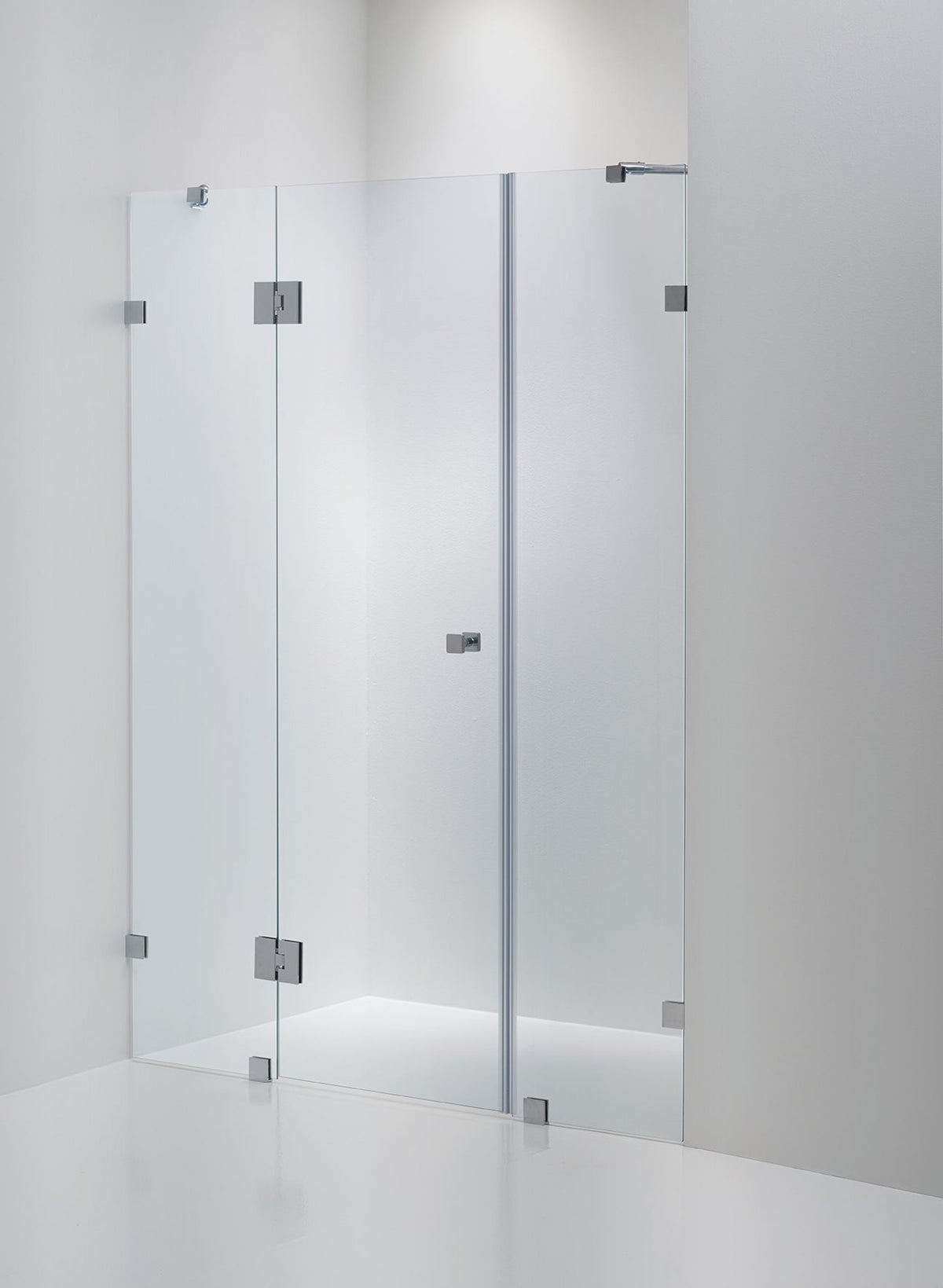 Duschvägg Duschbyggarna Design Modell 730 måttbeställd, Vänsterhängd, Krom, Klarglas 8 mm