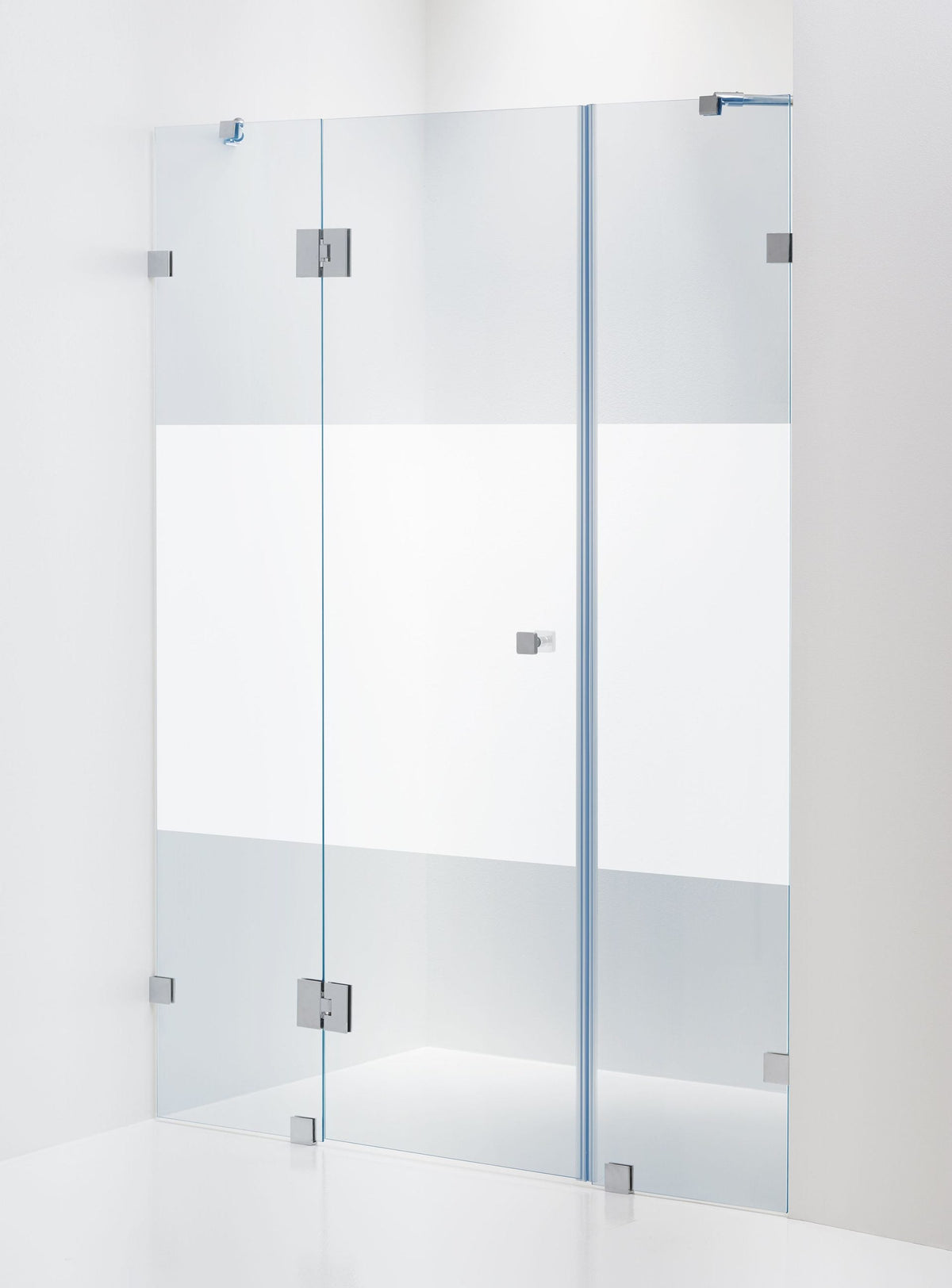 Duschvägg Duschbyggarna Design Modell 730 måttbeställd, Vänsterhängd, Krom, Stripe 8 mm