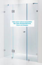 Duschvägg Duschbyggarna Design Modell 730 måttbeställd, Vänsterhängd, Krom, Wave 6 mm