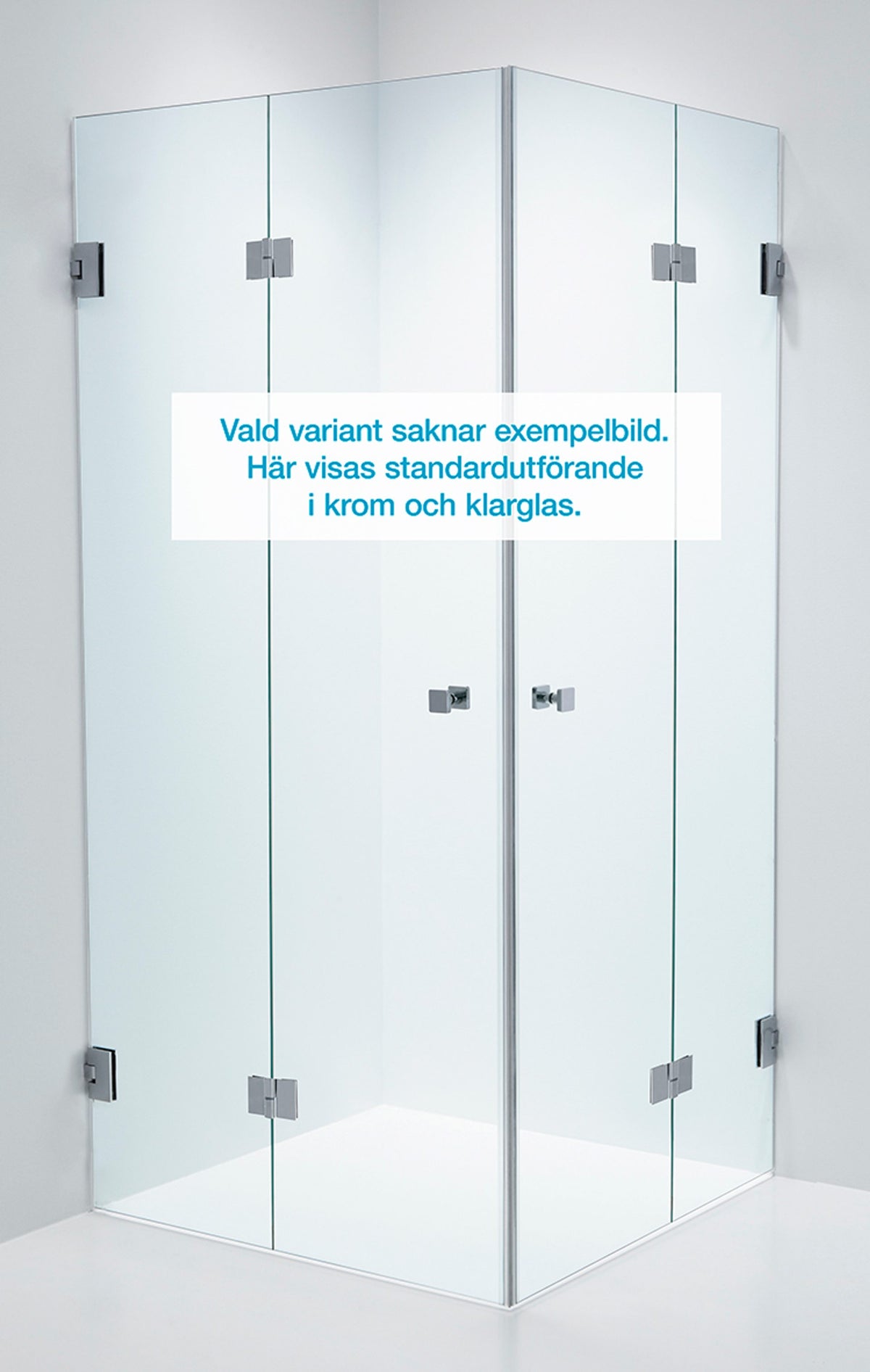 Duschhörna Duschbyggarna Design Plus Hörna med Vikdörrar måttbeställd, Krom, Wave, 8 mm