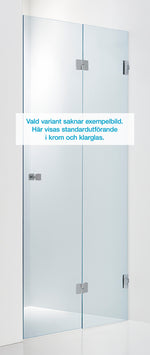 Duschdörr Duschbyggarna Design Plus Vikdörr måttbeställd, Högerhängd, Krom, Chinchilla 6 mm