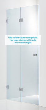 Duschdörr Duschbyggarna Design Plus Vikdörr måttbeställd, Vänsterhängd, Krom, Wave 6 mm