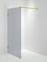Duschvägg Duschbyggarna Design Skärmvägg, 690x1913 mm, Brushed Gold, Gråtonat 6 mm