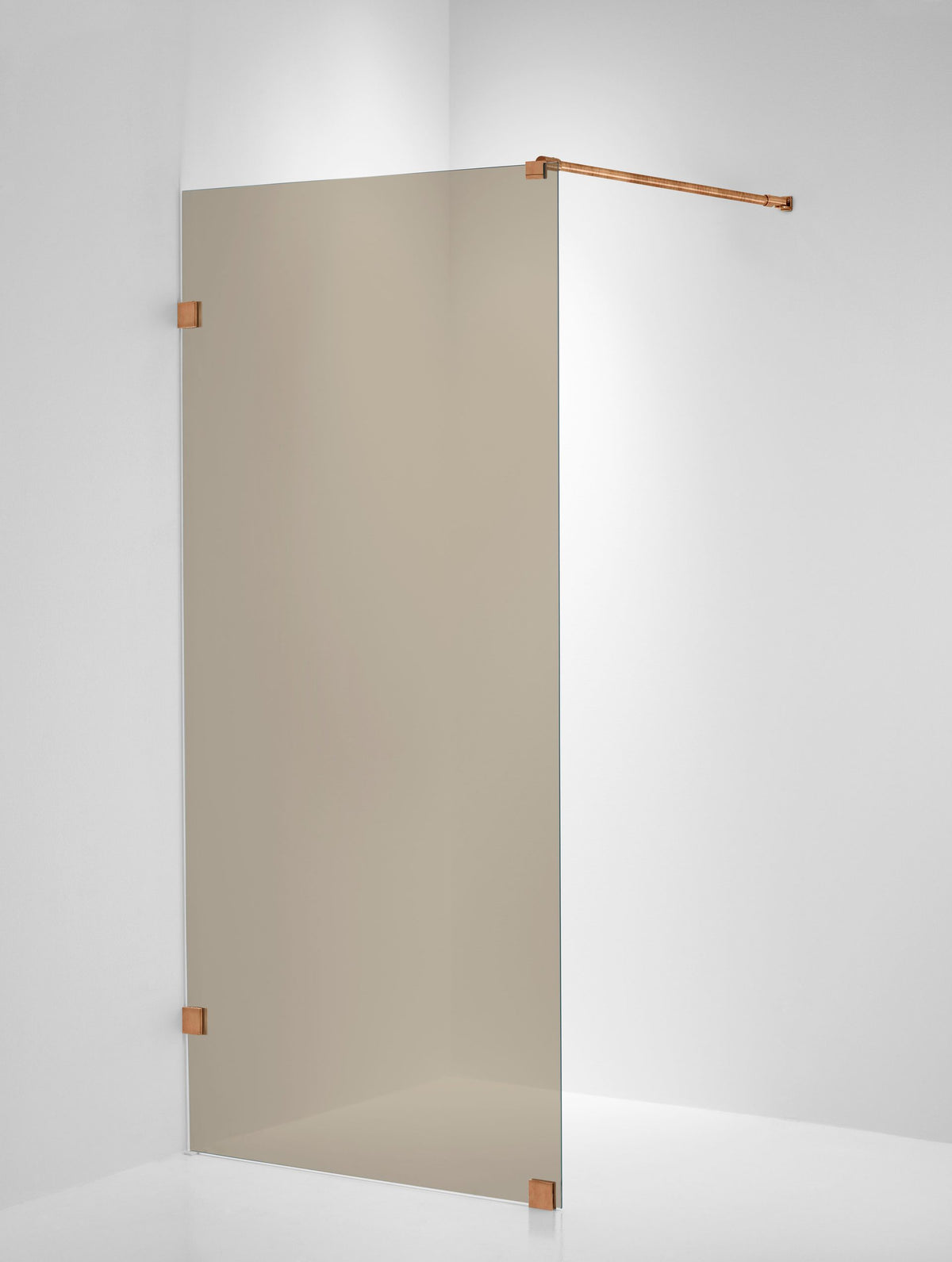 Duschvägg Duschbyggarna Design Skärmvägg, 690x1913 mm, Koppar, Bruntonat 6 mm