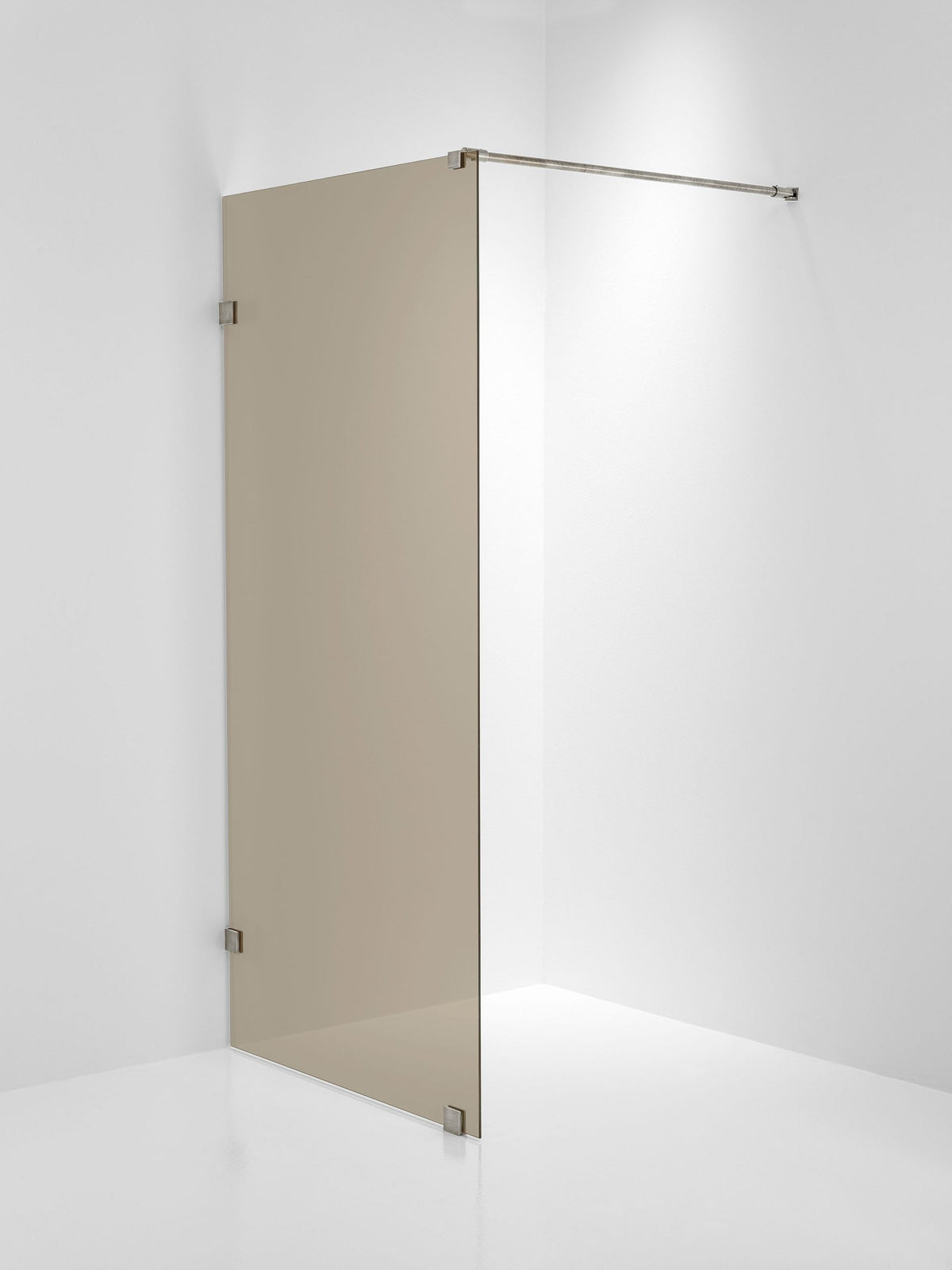 Duschvägg Duschbyggarna Design Skärmvägg, 690x1913 mm, Rostfri look, Bruntonat 6 mm