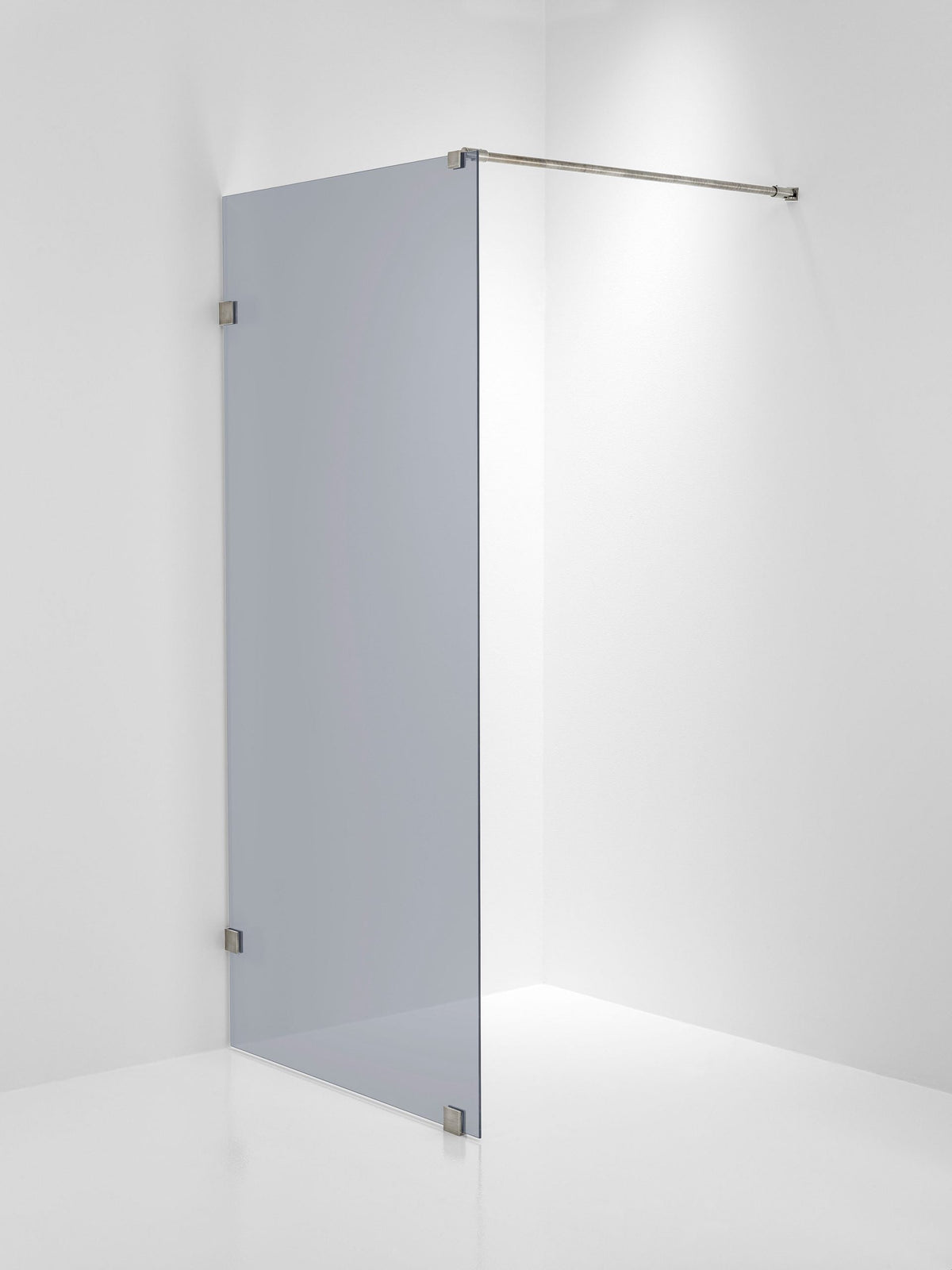 Duschvägg Duschbyggarna Design Skärmvägg, 690x1913 mm, Rostfri look, Gråtonat 6 mm