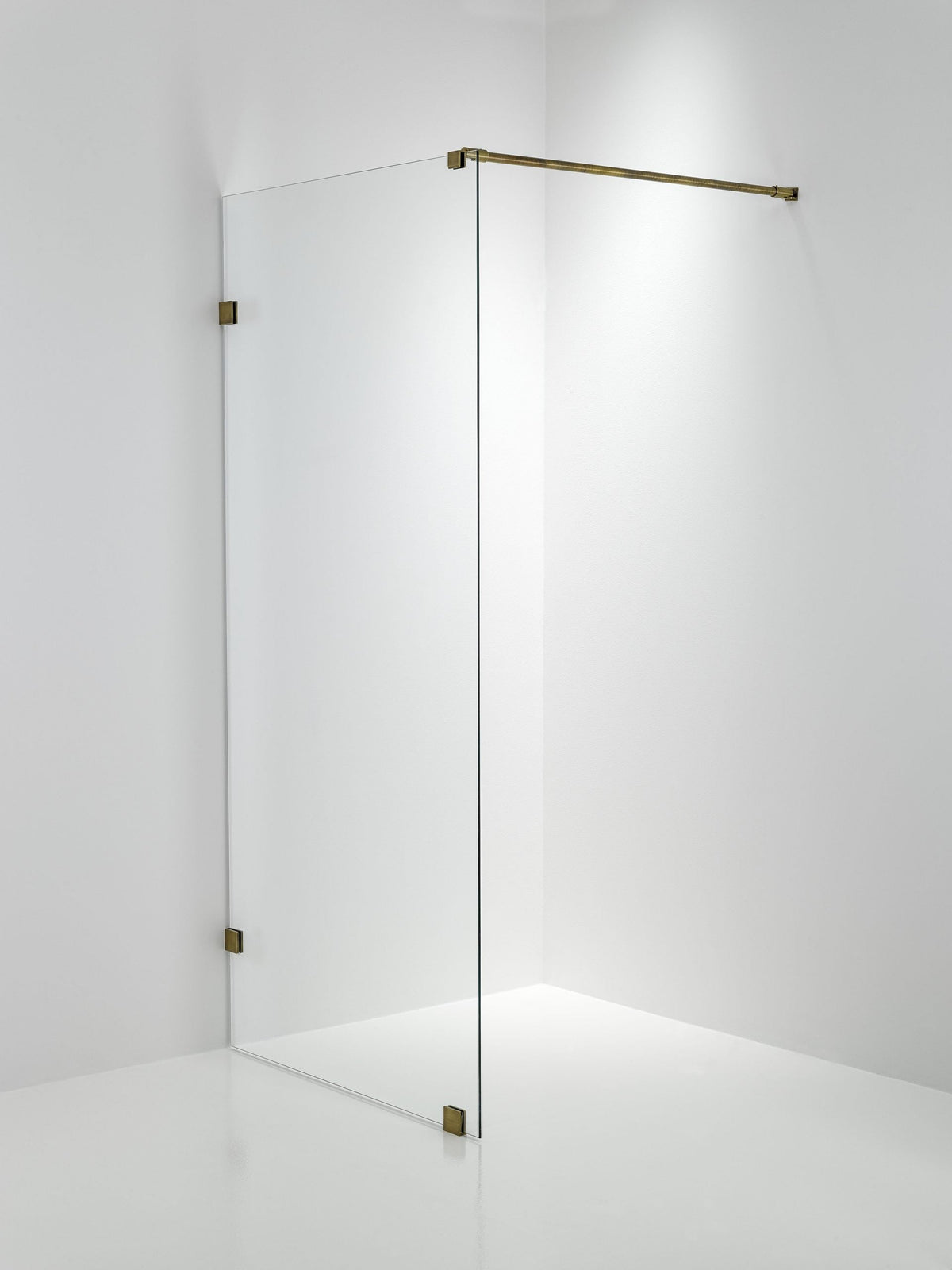 Duschvägg Duschbyggarna Design Skärmvägg, 890x1913 mm, Brons, Klarglas 6 mm