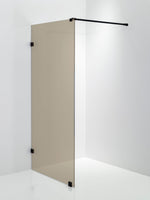 Duschvägg Duschbyggarna Design Skärmvägg, 890x1913 mm, Svart matt, Bruntonat 6 mm