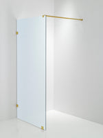 Duschvägg Duschbyggarna Design Skärmvägg måttbeställd, Brushed Gold, Isglas, 8 mm