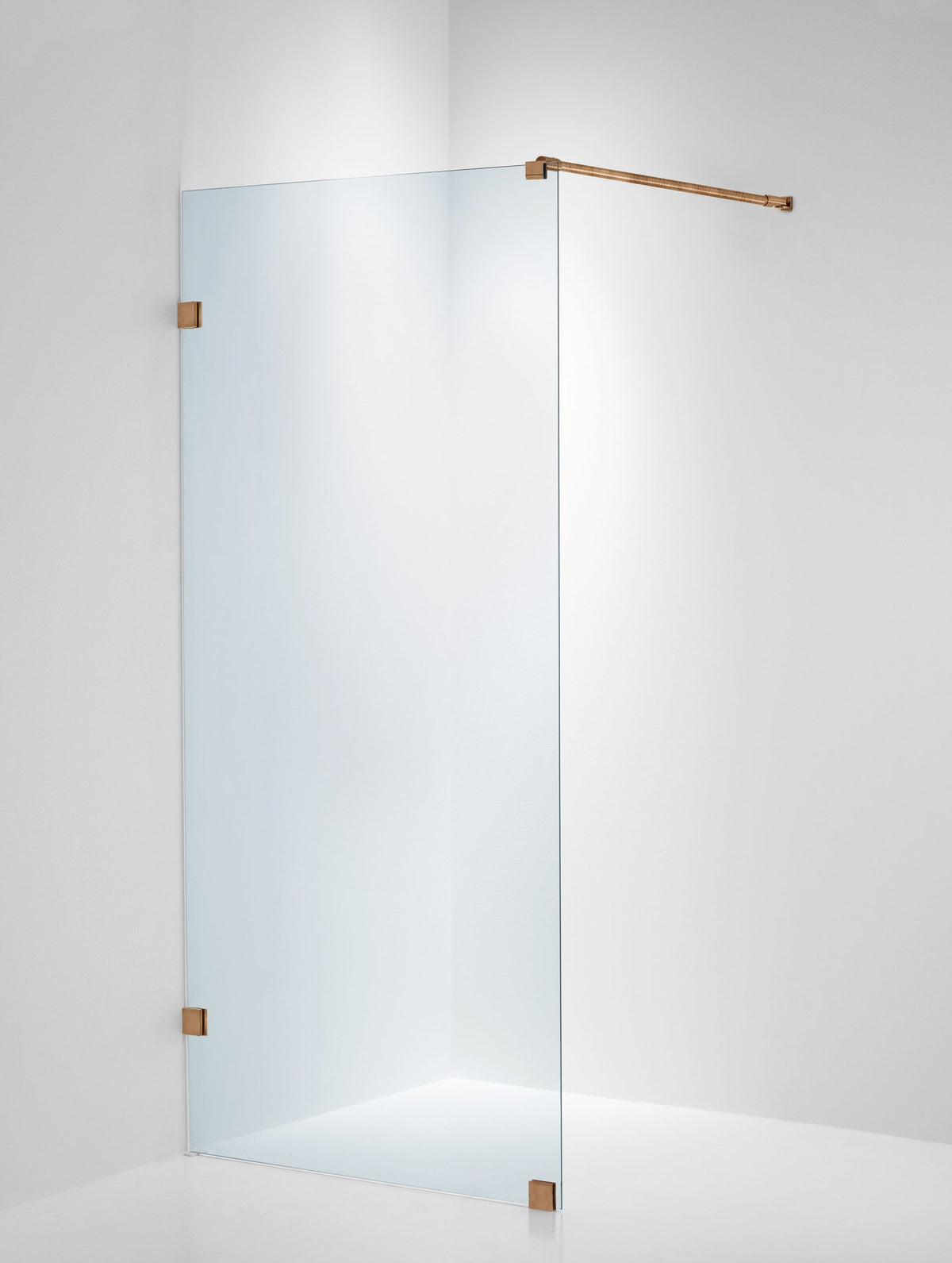 Duschvägg Duschbyggarna Design Skärmvägg måttbeställd, Koppar, Klarglas, 8 mm