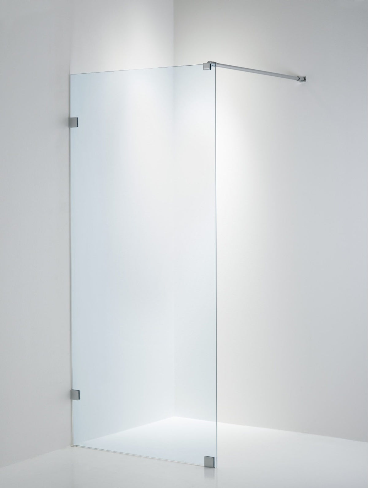Duschvägg Duschbyggarna Design Skärmvägg måttbeställd, Krom, Klarglas, 8 mm