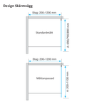 Måttskiss Duschvägg Duschbyggarna Design Skärmvägg (storleksguide från Duschbyggarna)