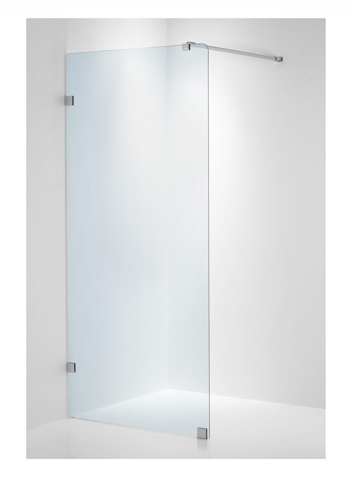 Duschvägg Duschbyggarna Design Skärmvägg Rundat Hörn, 690x1913 mm, vänster, Krom, Klarglas 6 mm