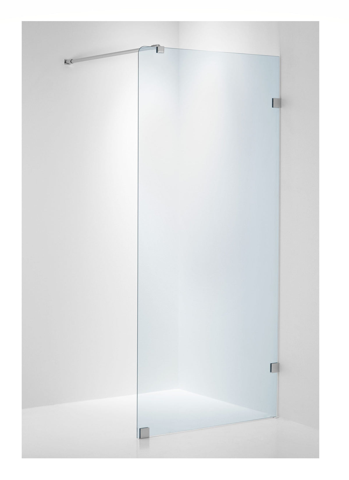 Duschvägg Duschbyggarna Design Skärmvägg Rundat Hörn måttbeställd, Höger, Krom, Klarglas 6 mm