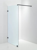 Duschvägg Duschbyggarna Design Skärmvägg måttbeställd, Svart matt, Isglas, 8 mm