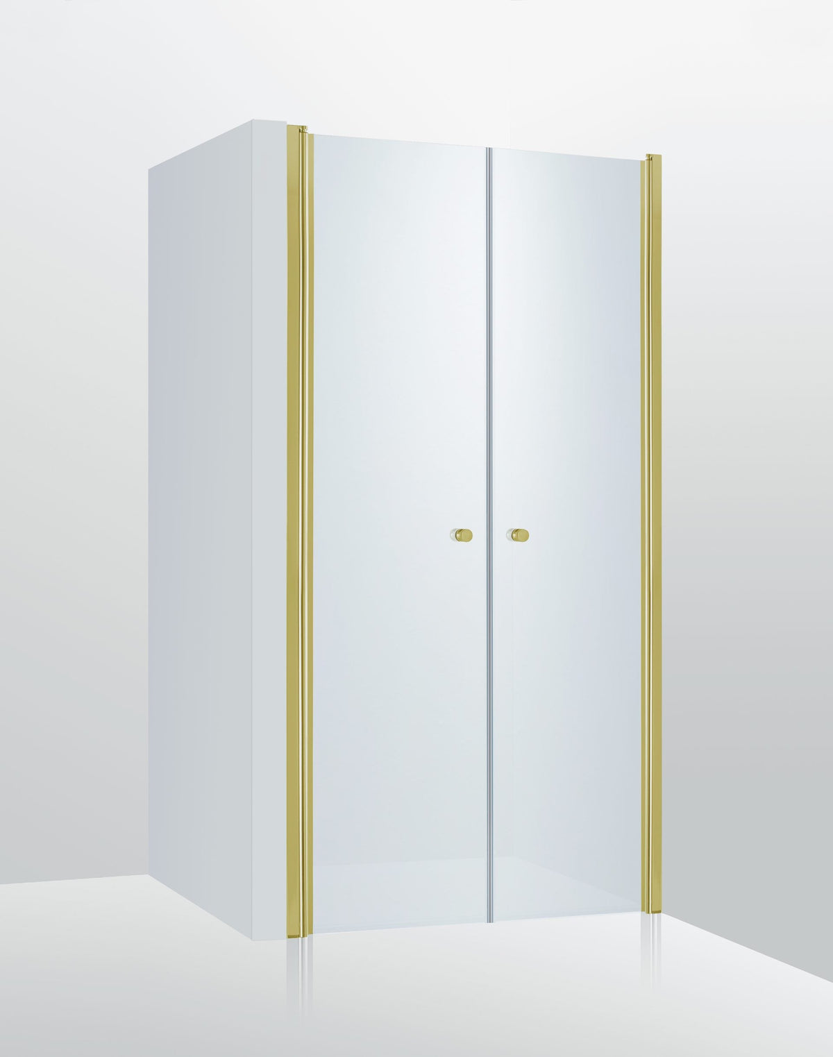 Duschdörrar Duschbyggarna Duo de Luxe dubbeldörrar, 800 mm, Guldoptik, Isglas