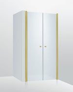 Duschdörrar Duschbyggarna Duo de Luxe dubbeldörrar, 800 mm, Guldoptik, Isglas