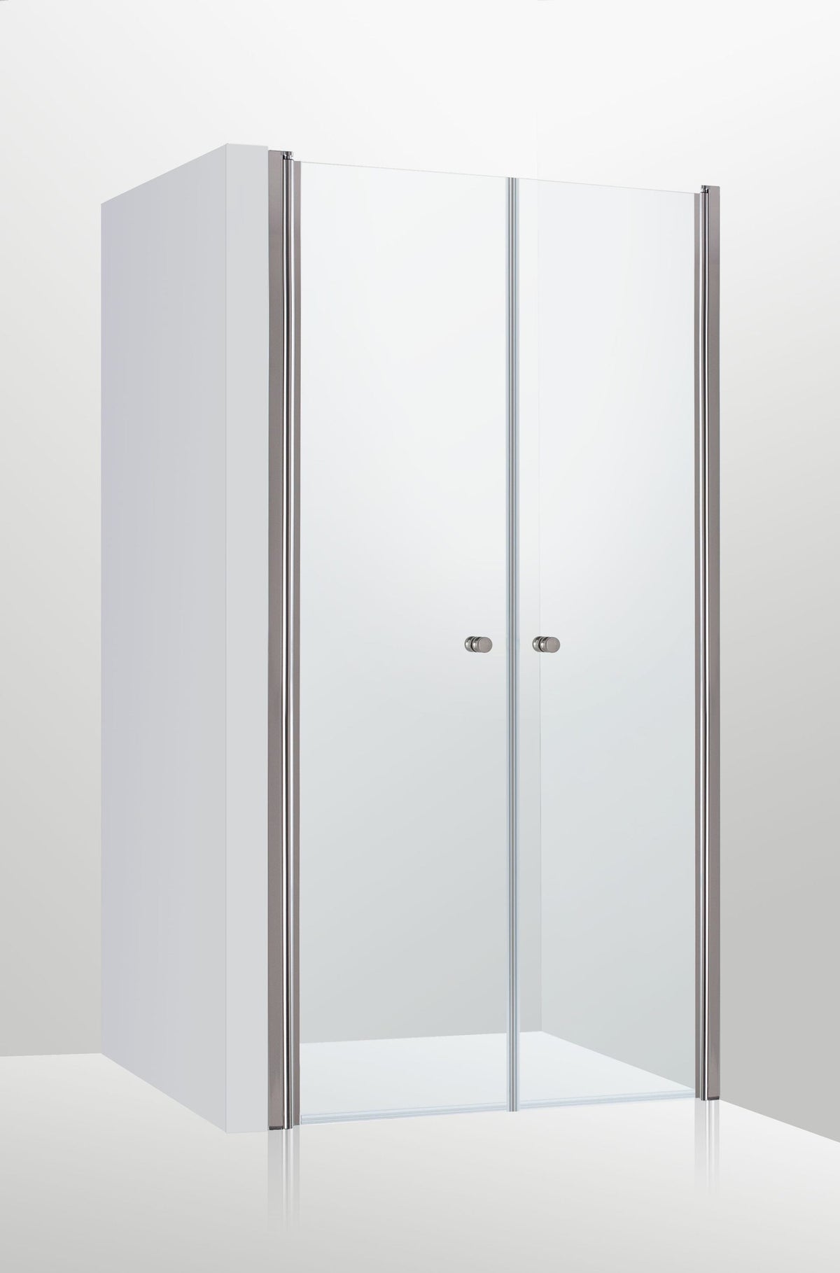 Duschdörrar Duschbyggarna Duo de Luxe dubbeldörrar måttbeställd, Kromoptik, Klarglas