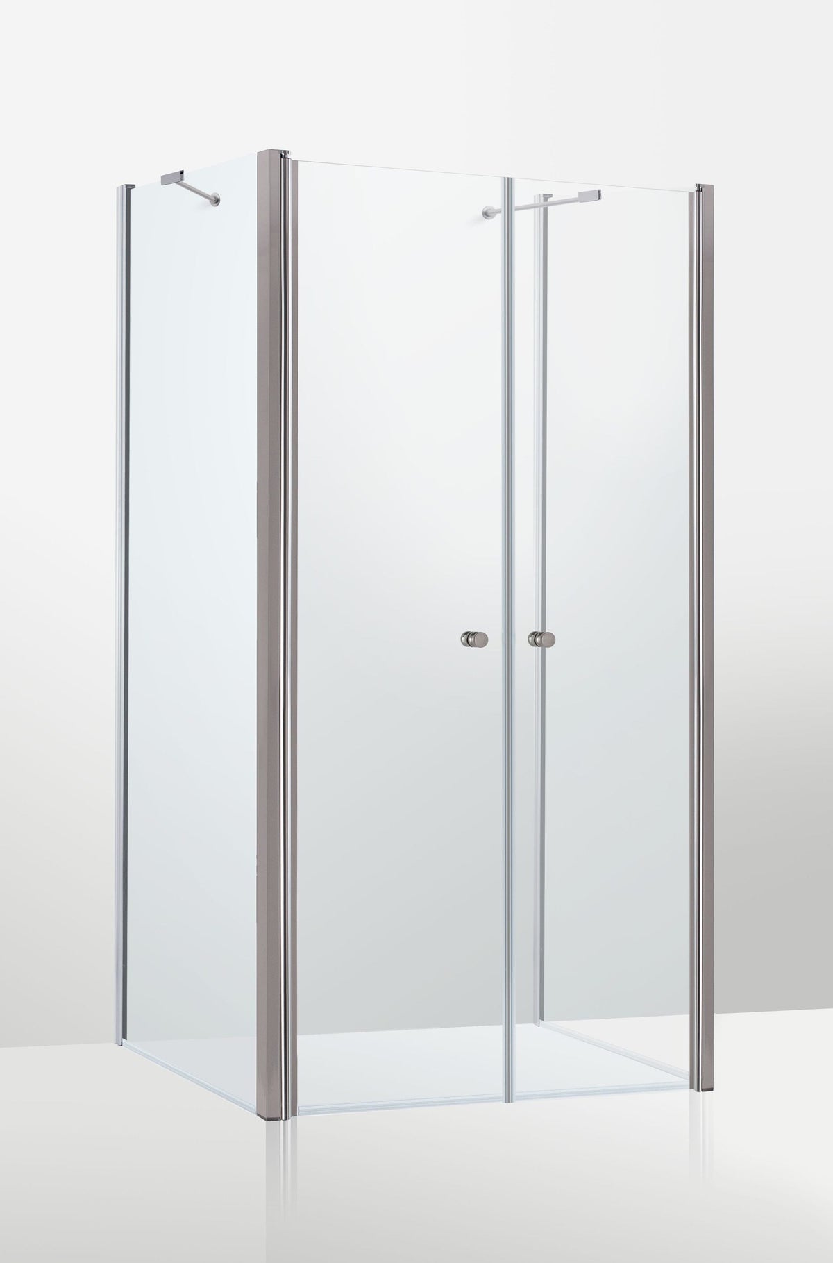 Duschvägg Duschbyggarna Duo de Luxe U-dusch måttbeställd, Kromoptik, Klarglas