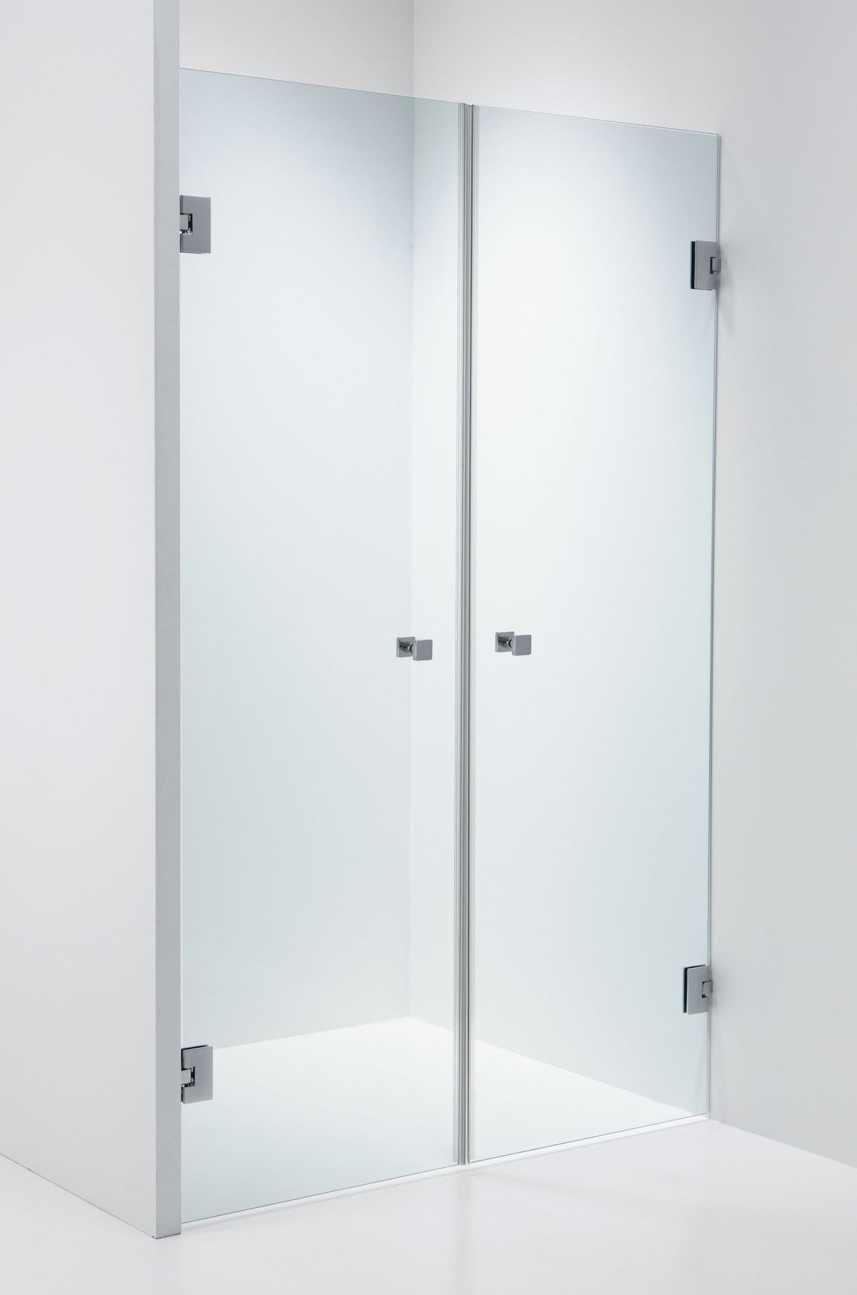 Duschdörrar Duschbyggarna Duo Design dubbeldörrar måttbeställd, Krom, Klarglas, 8 mm