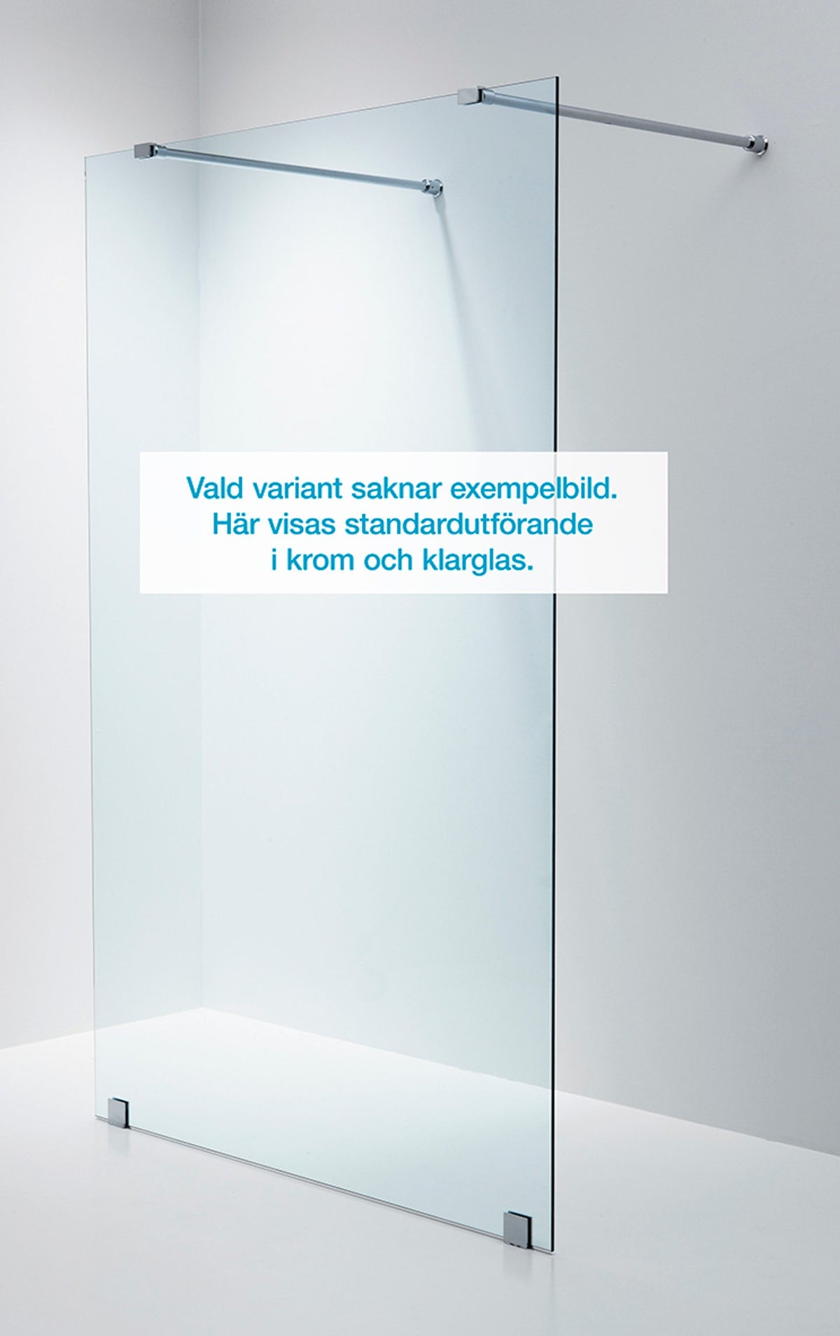 Duschvägg Duschbyggarna Front Design måttbeställd, Obehandlad polerad mässing, Gråtonat