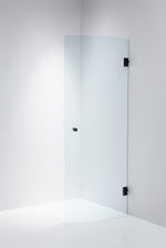 Duschdörr Duschbyggarna Halv Corny Design, Högerhängd, 760 mm, Svart matt