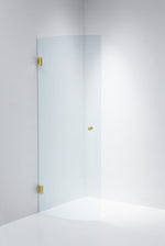 Duschdörr Duschbyggarna Halv Corny Design, Vänsterhängd, 660 mm, Obehandlad polerad mässing