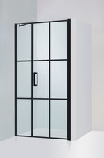 Duschvägg Duschbyggarna Industrial Decor Swing Linje Cube måttbeställd, Högerhängd